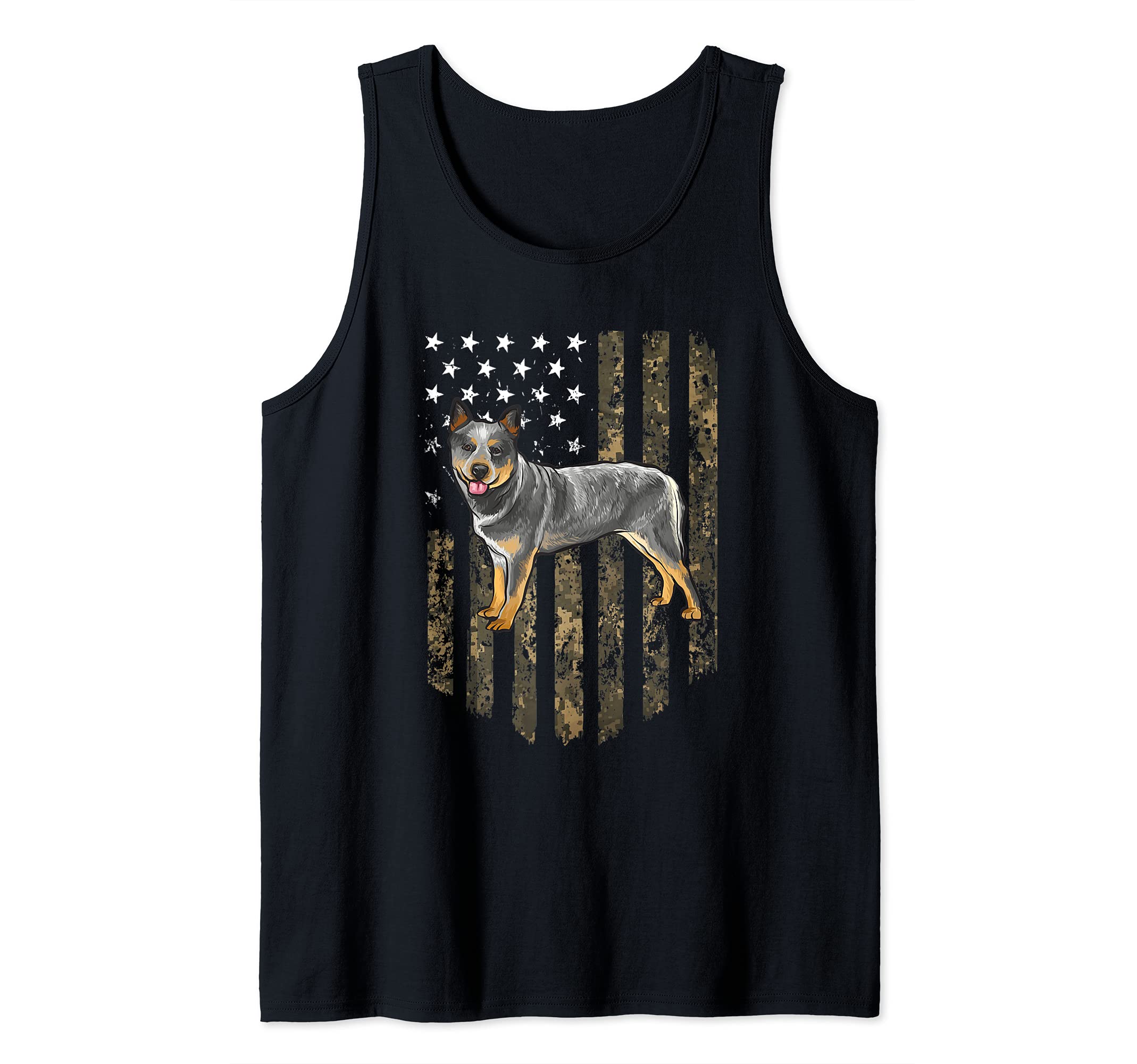 Camo American Flag Australian Cattle Dog 4th Of July USA Tank Top