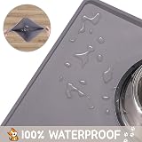 MateeyLife Cat & Dog Food Mat, Silicone, Non-Slip, 61x40 cm, Gray view 4