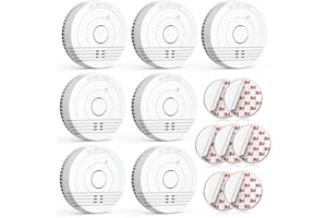 Jemay 7 Pack Smoke Detector, Fire Alarm Battery Powered, Smoke Alarm with Enhanced Photoelectric Sensor, Smoke Detectors with LED Indicator & Silence Button, Fire Detector Include Magnets and Screws