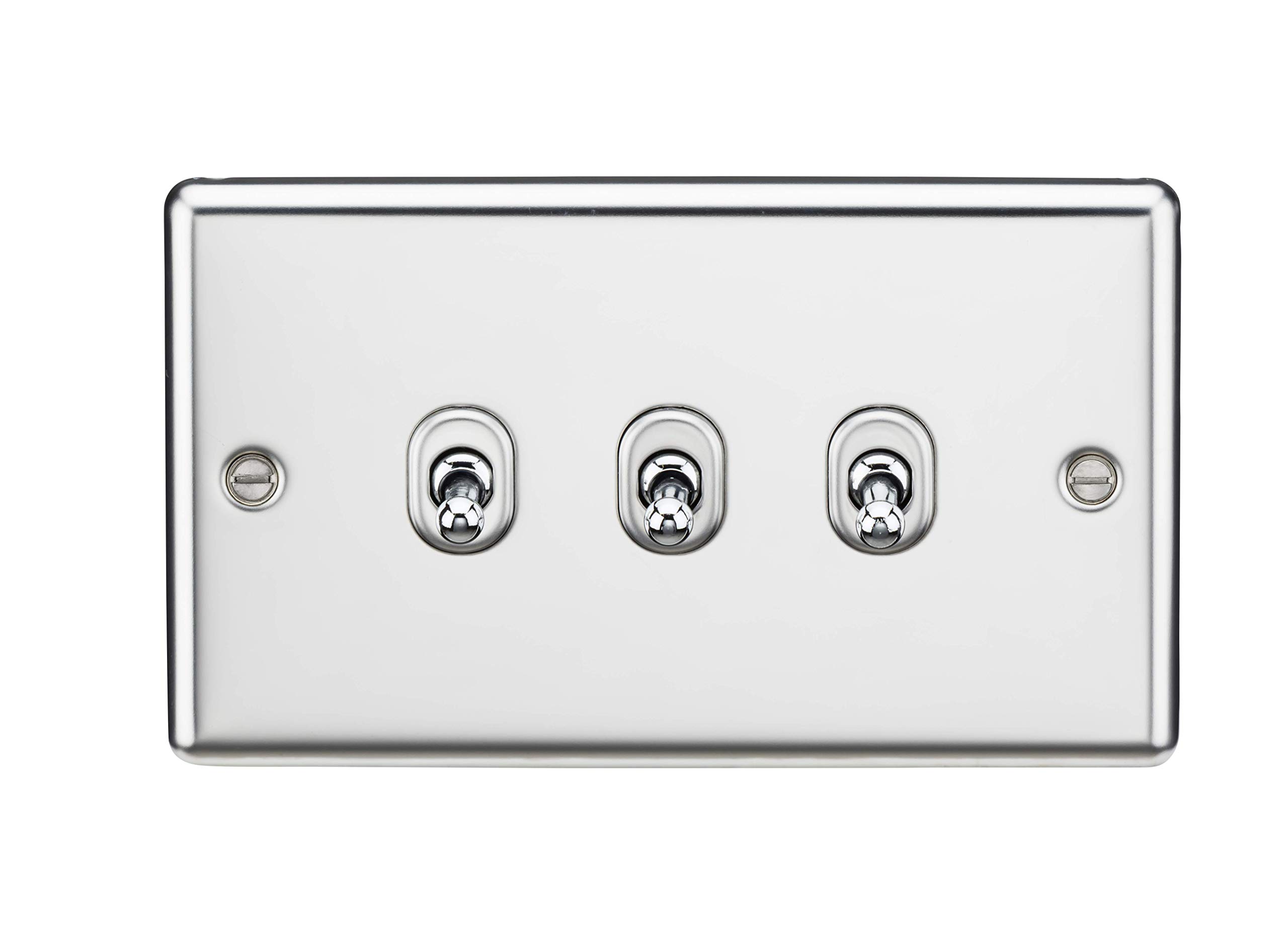 10AX 3G 2 Way Toggle Switch - Rounded Polished Chrome Finish