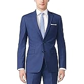 Calvin Klein Men's Slim Fit Suit Separates, Solid Medium Blue, 40 Regular
