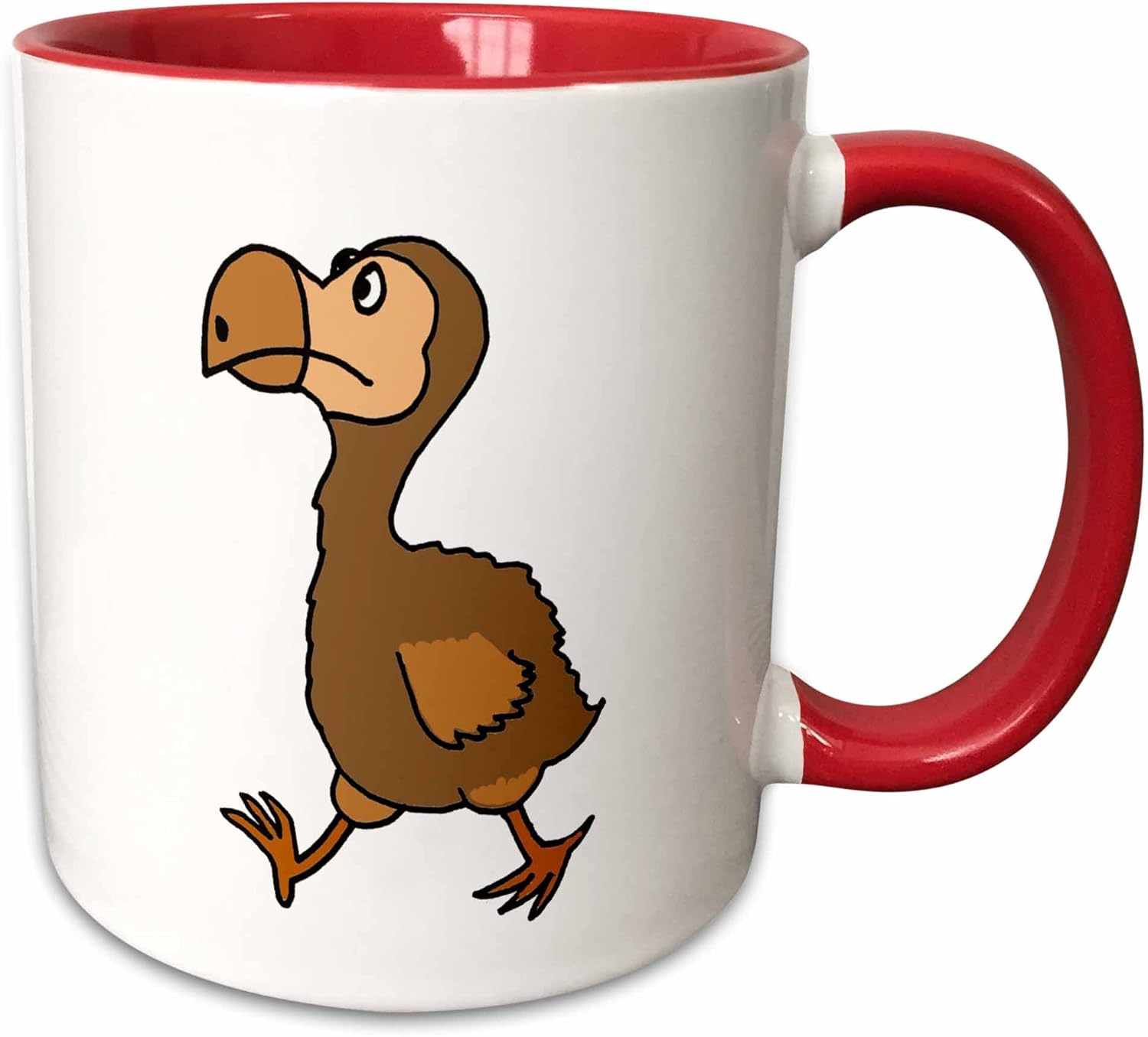 Amazon Com 3drose Funny Dodo Bird Cartoon Ceramic Mug 11 Oz Red White Kitchen Dining