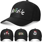 EBOOT 4 Pcs Christmas Baseball Hat Christmas Golf Hat Santa Cap for Women Men Funny Xmas Cap Adjustable