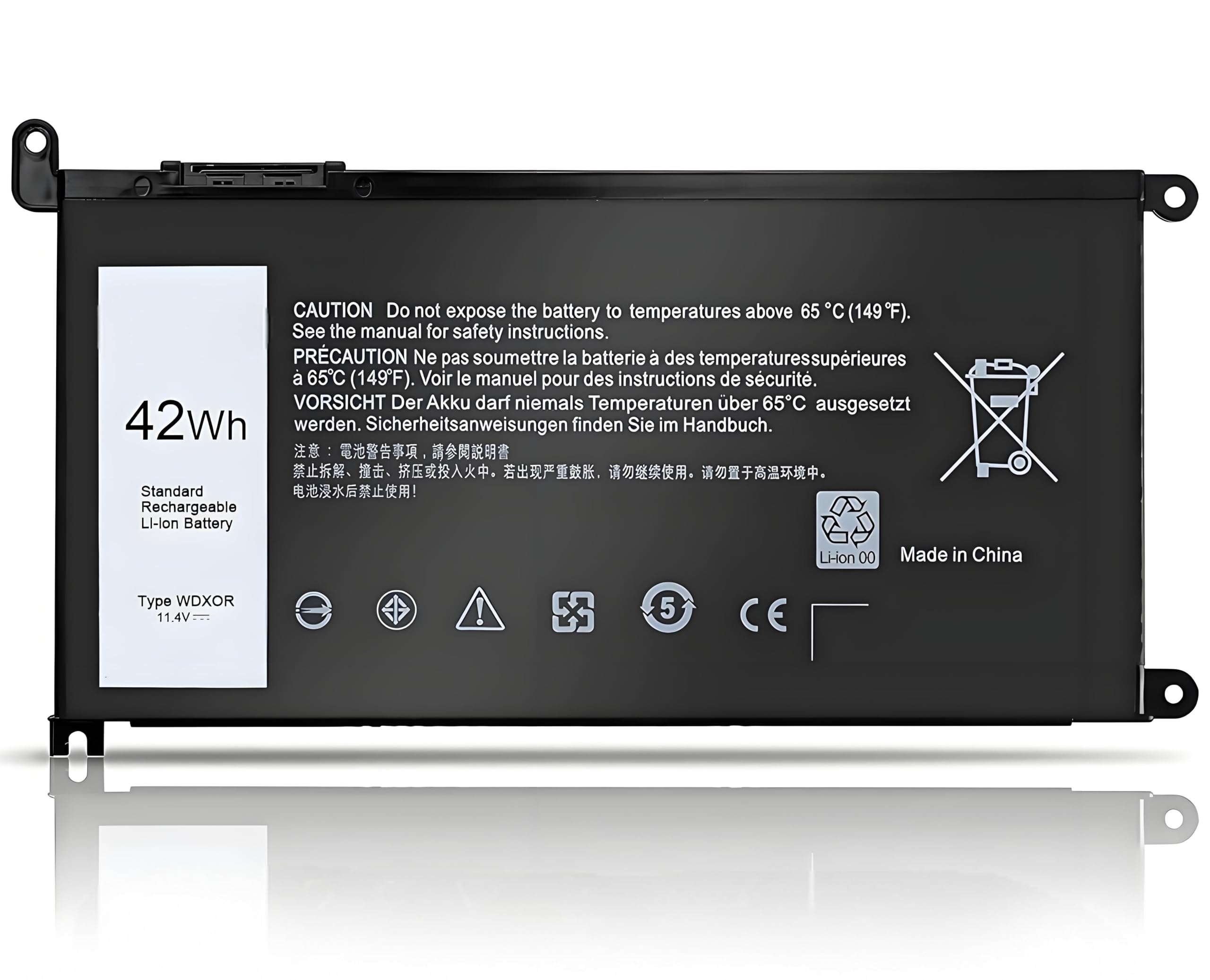 WDX0R WDXOR Battery for DELL Inspiron 15 7579 7573 7560 7569 7570 7580 5565 5567 5568 5570 5578 5579 5770 7586 13 7375 7368 7378 5368 5378 5379 17 5765 5767 5775 Latitude 3189 3580 3Cells 42Wh 11.4V