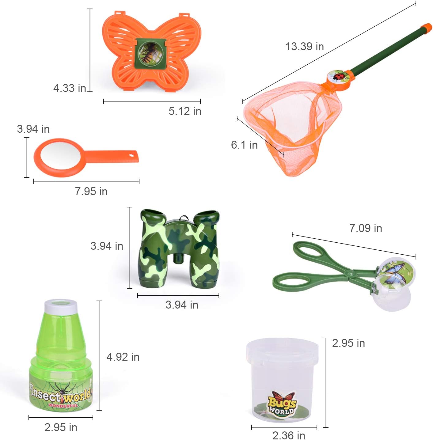 FUN LITTLE TOYS 18 PCs Bug Catcher Kits for Kids, Outdoor Explorer Kit Nature Exploration Toys Set for Boys & Girls: Toys & Games