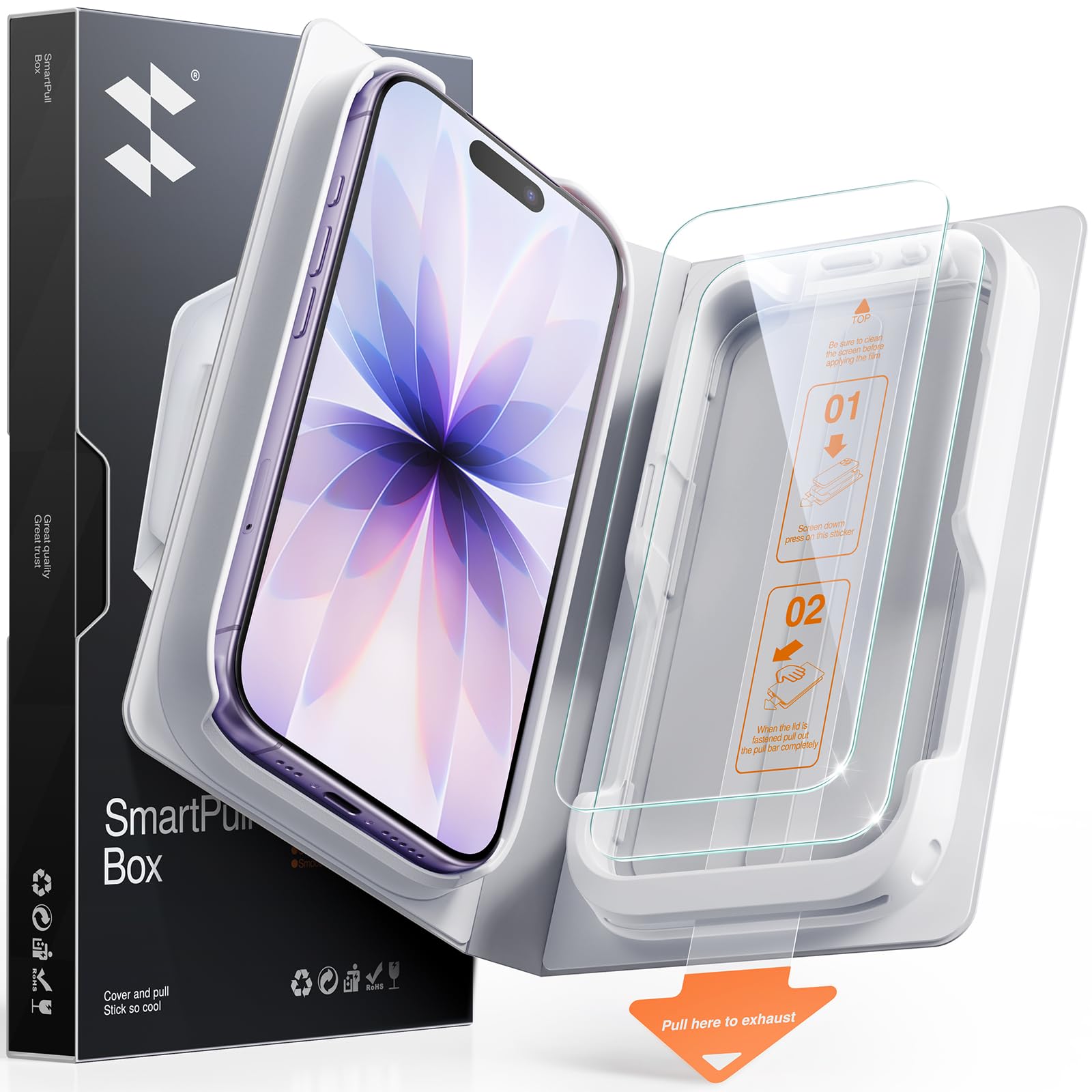 SMARTDEVIL 2 Pack Tempered Glass Screen Protector for iPhone 17