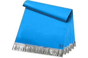 POLYSELLS 100 pcs 14.5x19 Inches Blue Poly Mailers Shipping Envelopes, Strong Adhesive Sealing, Waterproof, and Tear-resistant Postal Mailing Bags for Clothing, Books, and Accessories