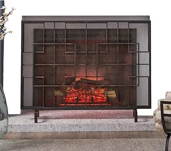 Antichispas Pantalla de La Chimenea Cubierta de Protección Plana, Malla