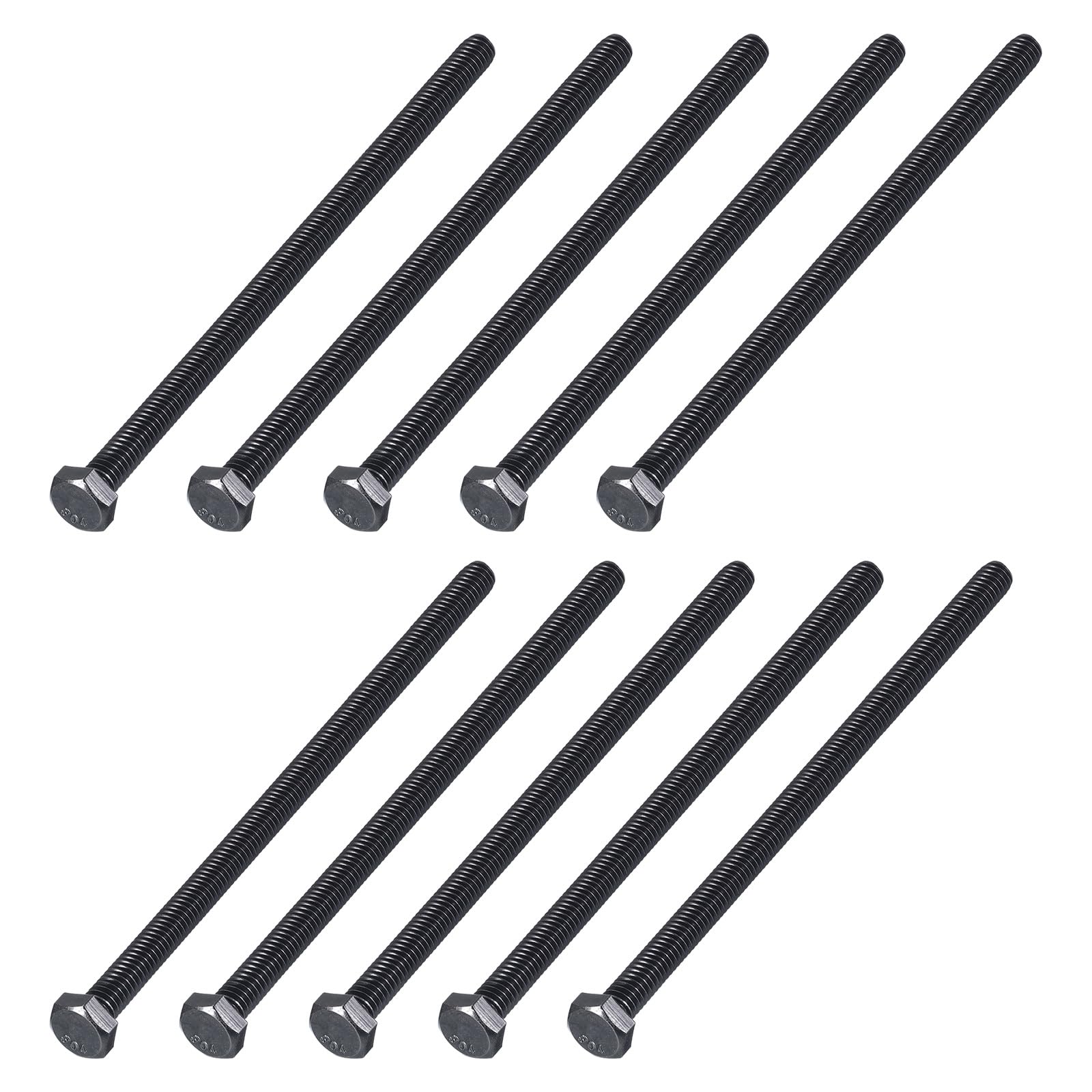 METALLIXITY Hex Head Bolts (5/16-18 x 5") 20Pcs, 304 Stainless Steel 18-8, Fully Threaded, External Hex Drive, Hex Head Screw Bolt, Black Oxide โ image 1