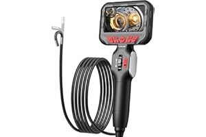 NIDAGE 2-Way Articulating Borescope Camera with Light, Industrial Endoscope with 0.24in Articulated Snake Inspection Camera, Flexible Fiber Optic Scope Cam for Automotive Aircraft Mechanics, 5.2FT