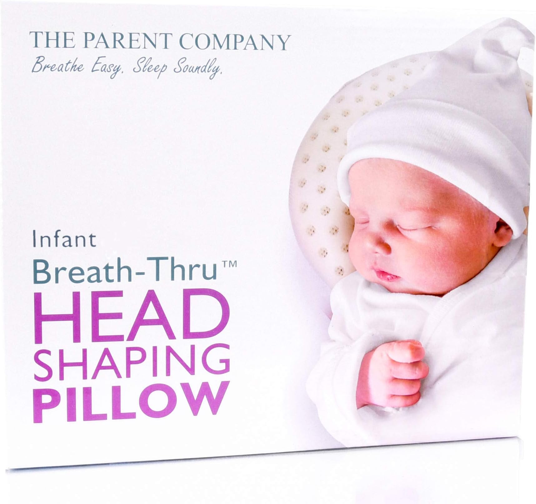 The Parent Company | Breathe-Thru Head Shaping Baby Pillow & Pillowcase | Breathable Design & Ultra-Soft Memory Foam Head Support | for Infants (6+ Months)