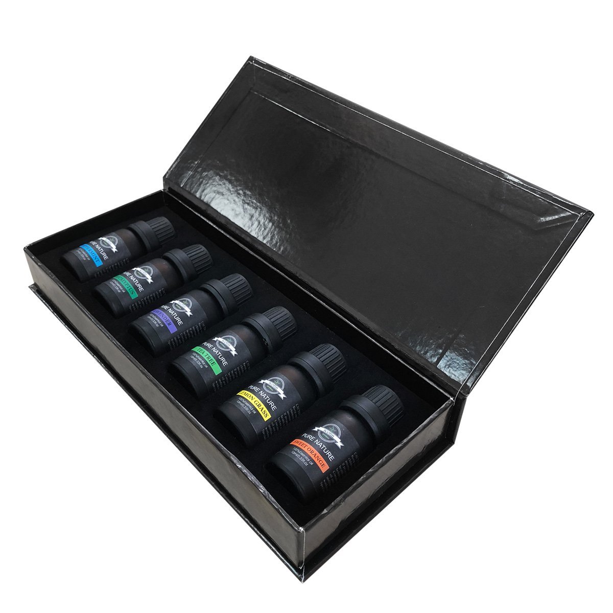 Pure Body Natural Essential Oils Set, Therapeutic Grade Essential Oil (6 Count)