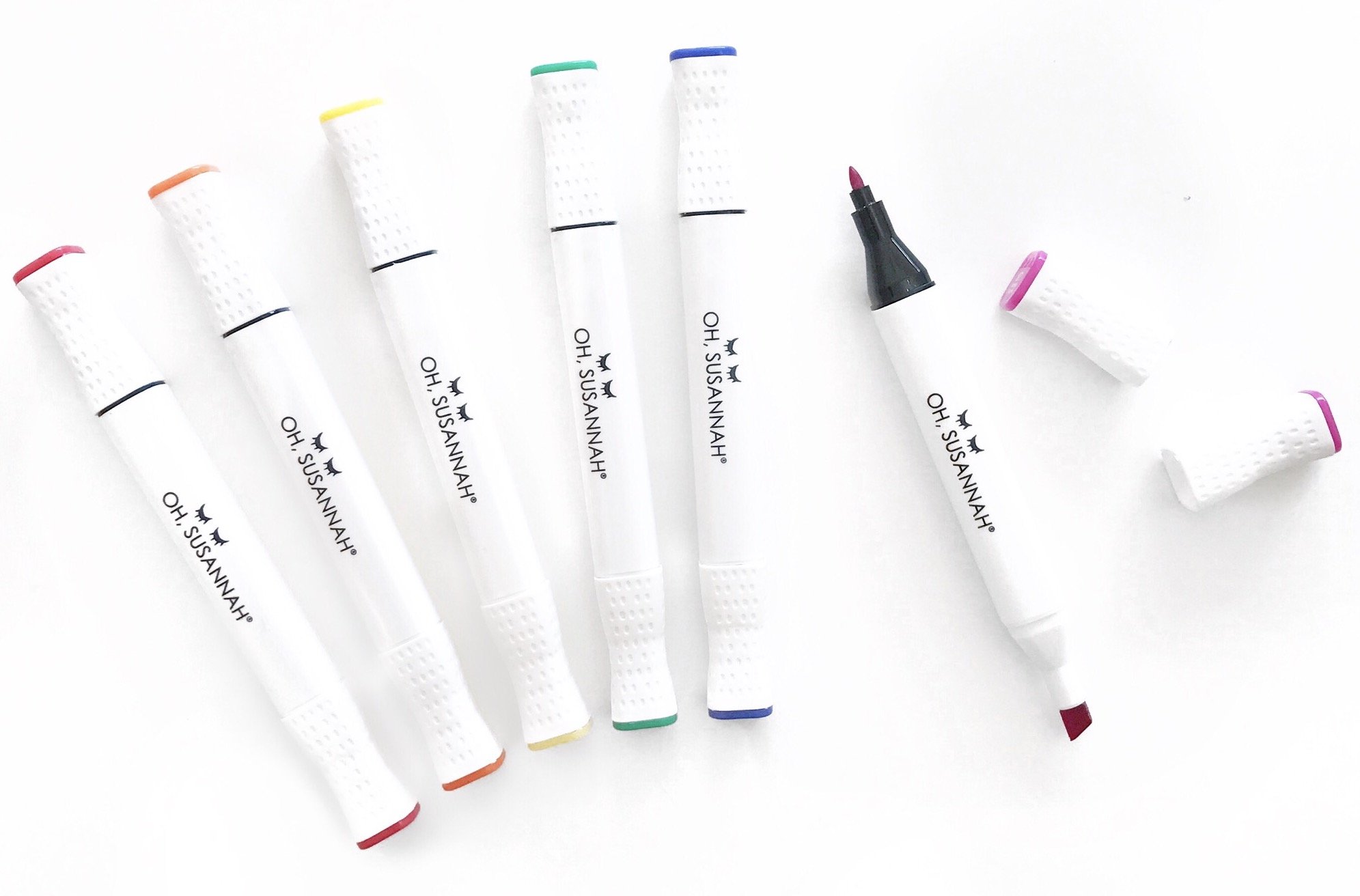 Permanent Fabric Markers by Oh, Susannah Dual Tip Washable Cloth Dye Pens, 6 Piece Arts and