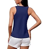 MathCat Women's Workout Tank Tops Racerback Lightweight Yoga Tennis Shirts Loose Fit Athletic Running Tank Top