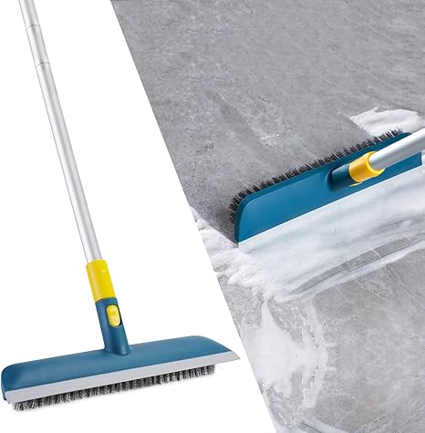 Amazon Clean Home デッキブラシ 浴室掃除用ブラシ タイルブラシ 掃除用品 風呂掃除 伸縮可能 ポール防錆デザイン ベランダ 玄関 床 庭園にも適用 グリーン イエロー デッキブラシ オンライン通販