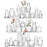 Sawoake 32 PCS Mini Bud Vases As Wedding Centerpieces for Tables,Clear Bud Vases for Flowers,Small Flower Vases Suitable for