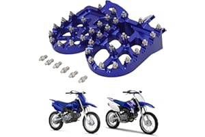 AnXin Dirt Bike Foot Pegs Motorcycle Footpegs Foot Pedals Rests CNC for TTR 110 TTR110 TTR 110E TTR110E 2011-2023 Pit Bike Blue
