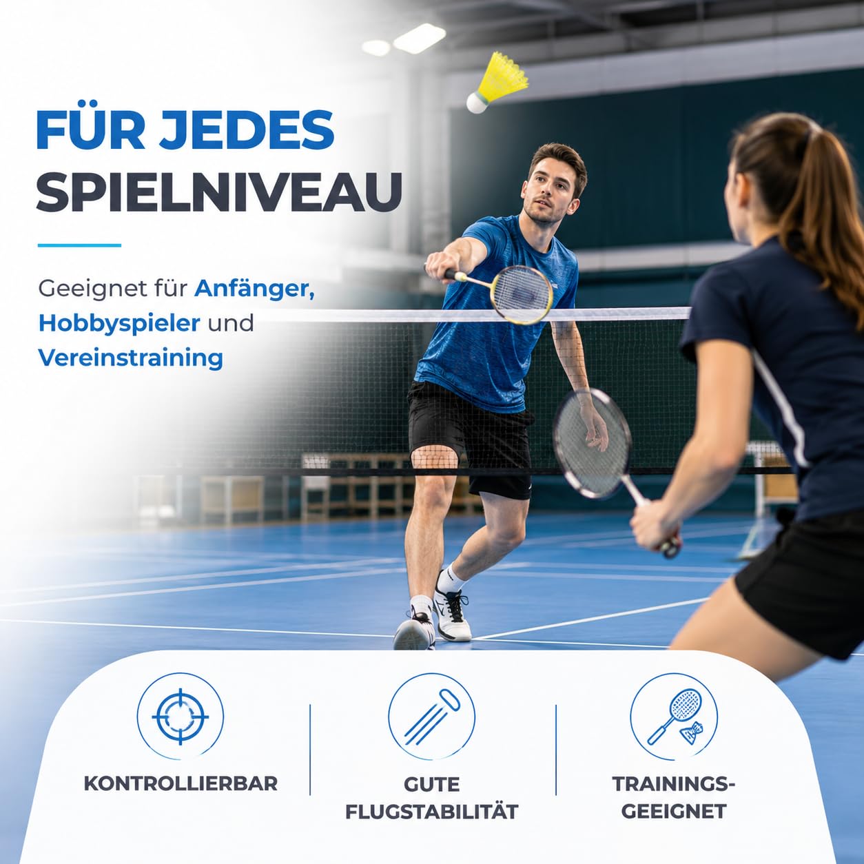 6x Badminton Federbälle - Training und Wettkampf - Badmintonbälle für den Einsatz im Freien und in der Halle 4
