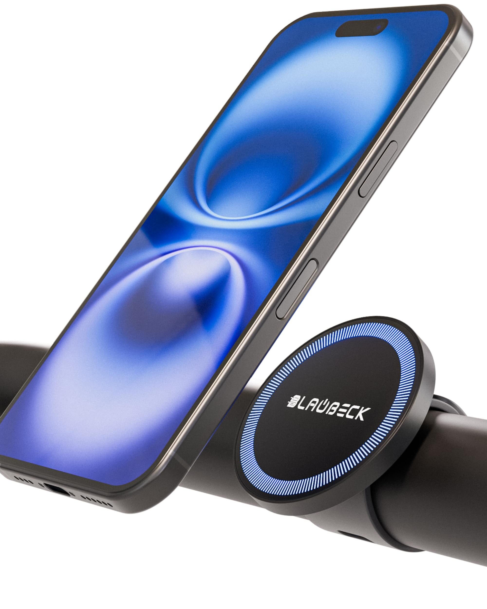 BLAUBECK Bike Mount Stroller Phone Holder for MagSafe - Universal Magnetic Phone Mount for Stroller, Treadmill, Golf Push Cart, Steering Wheel, Peloton Bike & Tread - Exercise Accessories for iPhone