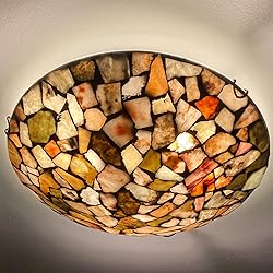 ARTZONE Stained Glass Flush Mount Ceiling Light 16