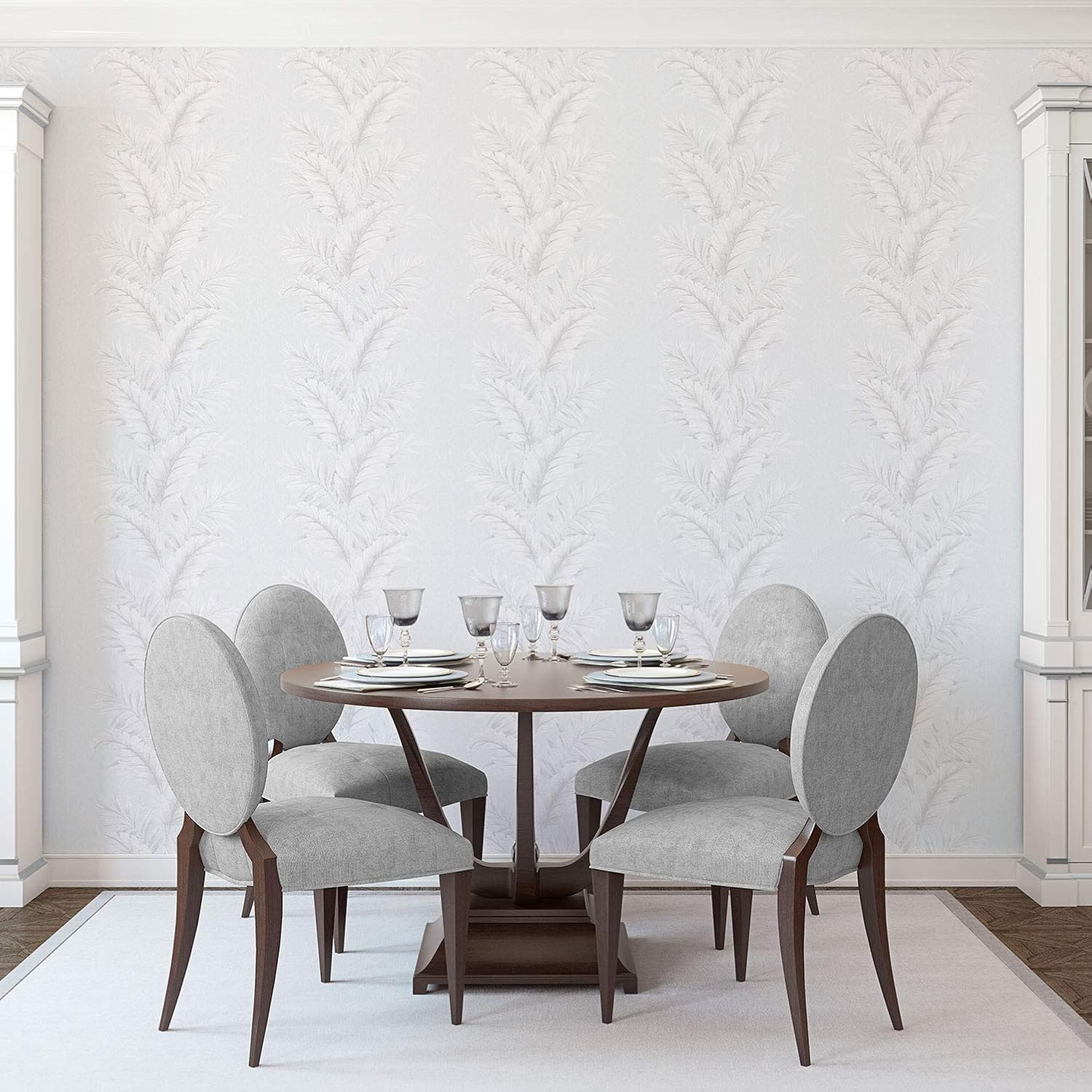 Galerie G67646 Palazzo Tropical Leaf Design Wallpaper, Lilac/ Silver, 10m x 53cm - Image 3