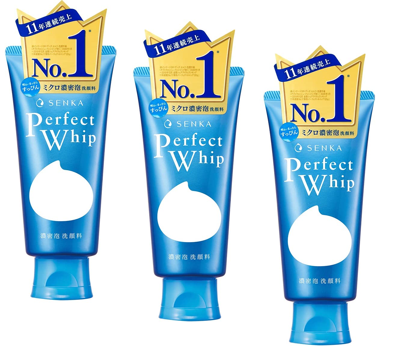 Specialized course Senka Perfect Whip 120g, Hydrating Facial Cleansing Foam, Enriched with Silk and Hyaluronic Acid, Made in Japan, Set of 3