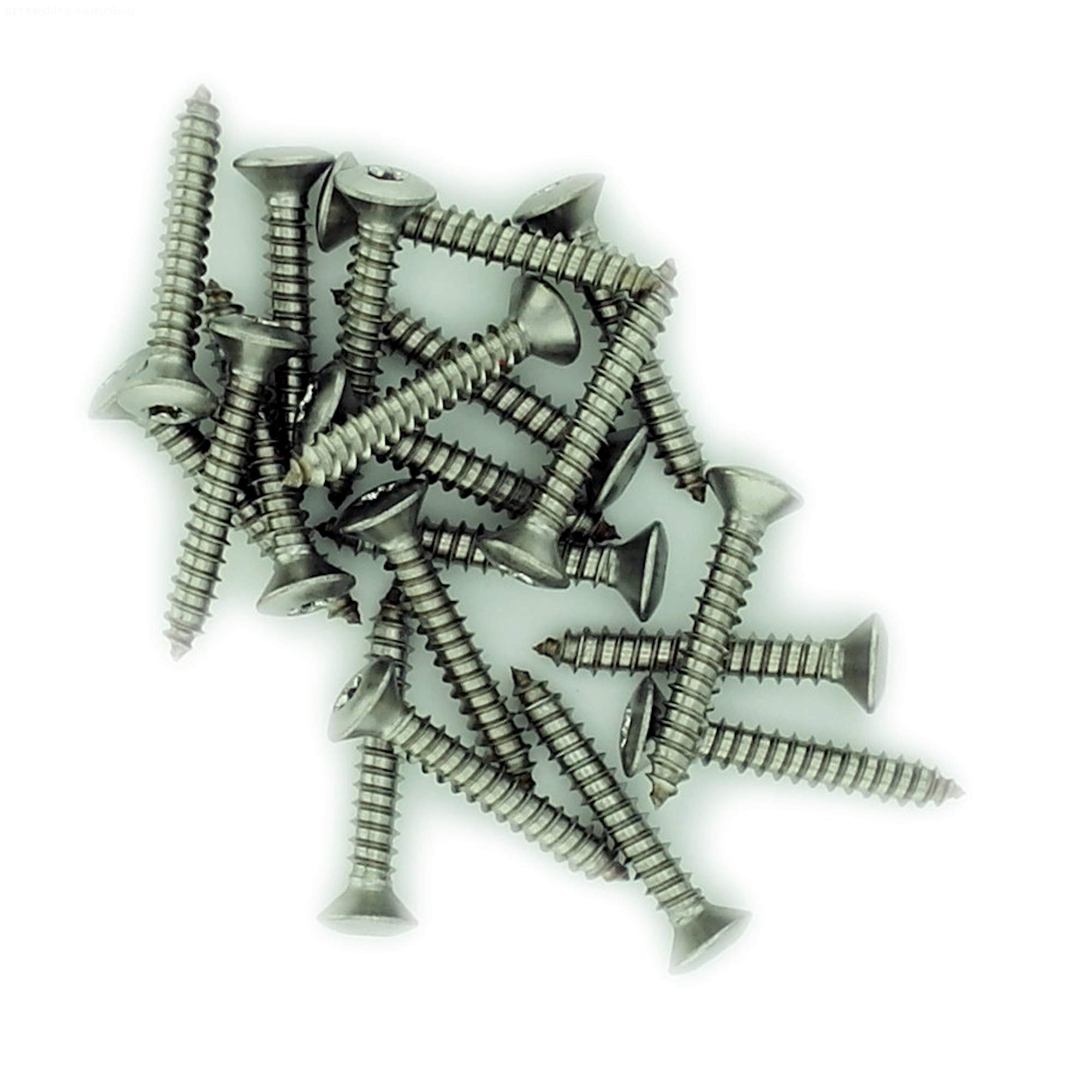 No.4 x 0.75 (2.9mm x 19mm) TX Raised Countersunk Self-Tapping Screw - Stainless Steel (A2) (Pack of 20)