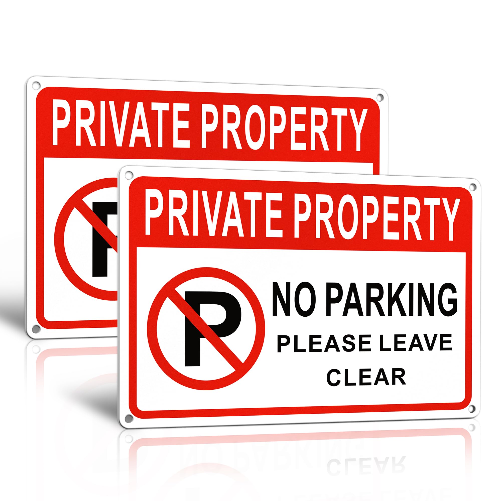 TAKULA 30 * 20CM No Parking Signs Outdoor-Keep Clear,30 * 20CM Private Property Sign Outdoor,Private Parking Sign s are Waterproof, Rust and Fade Resistant|Pack of 2