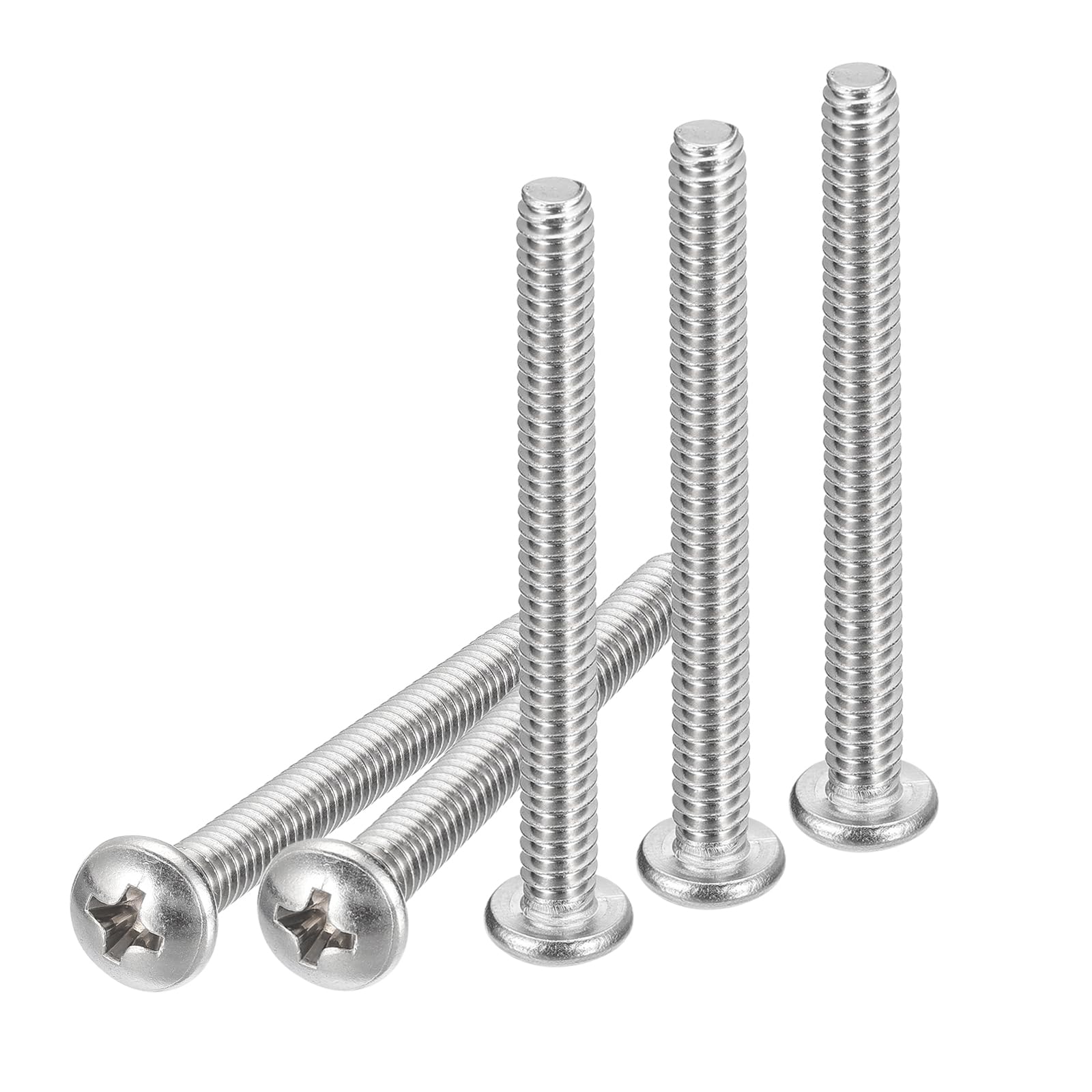 DTGN #10-24x2" Pan Head Machine Screws, 25Pcs 304 Stainless Steel, Phillips Drive, UNC Full Thread, Bright Finish, Screws Bolts Kit — image 1