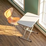 Warmiehomy Adjustable Height Folding Side Table, Portable Laptop Desk - White view 2