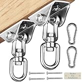 Aisto Heavy Duty Swing Hangers for Wooden Sets 2000 LB Capacity Hammock Hanger 360 Swivel Stainless Steel Swing Hardware Accessories 2 Packs for Porch Playground Yoga Heavy Bag