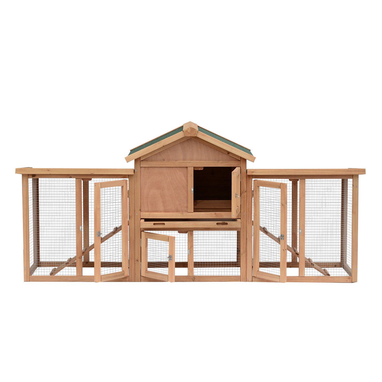 Pawhut 8033537 Deluxe Wood Chicken Poultry Coop Hens House
