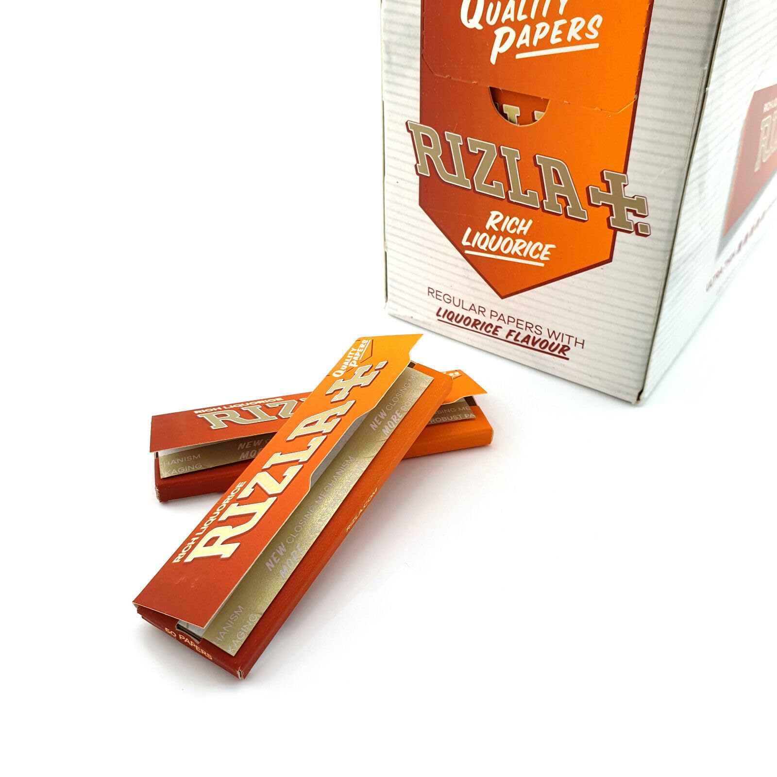 Rizla liquorice rolling paper regular full box of 100 booklets