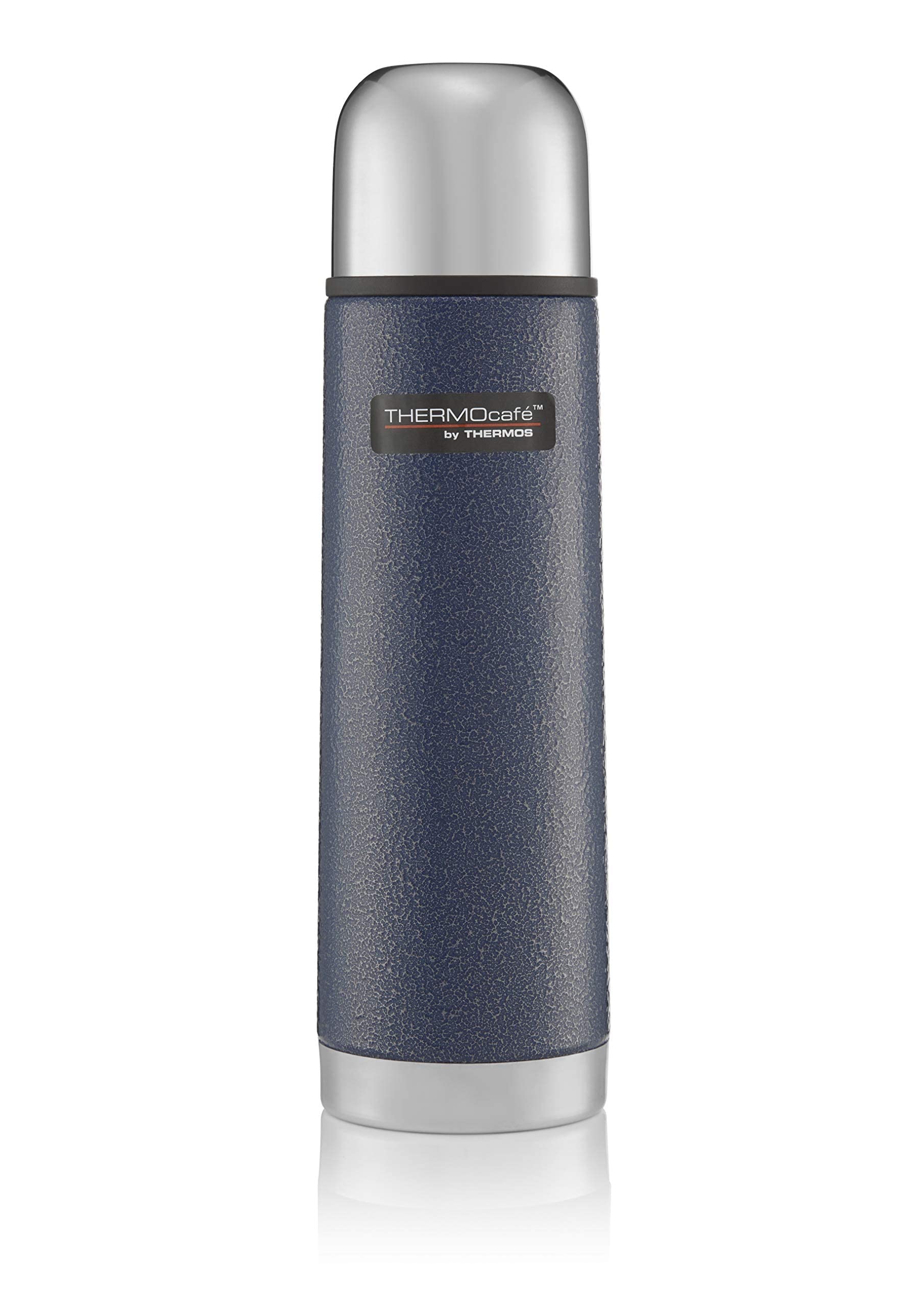 THERMOcafè by THERMOS Stainless Steel Flask, Hammertone Blue, 500 ml