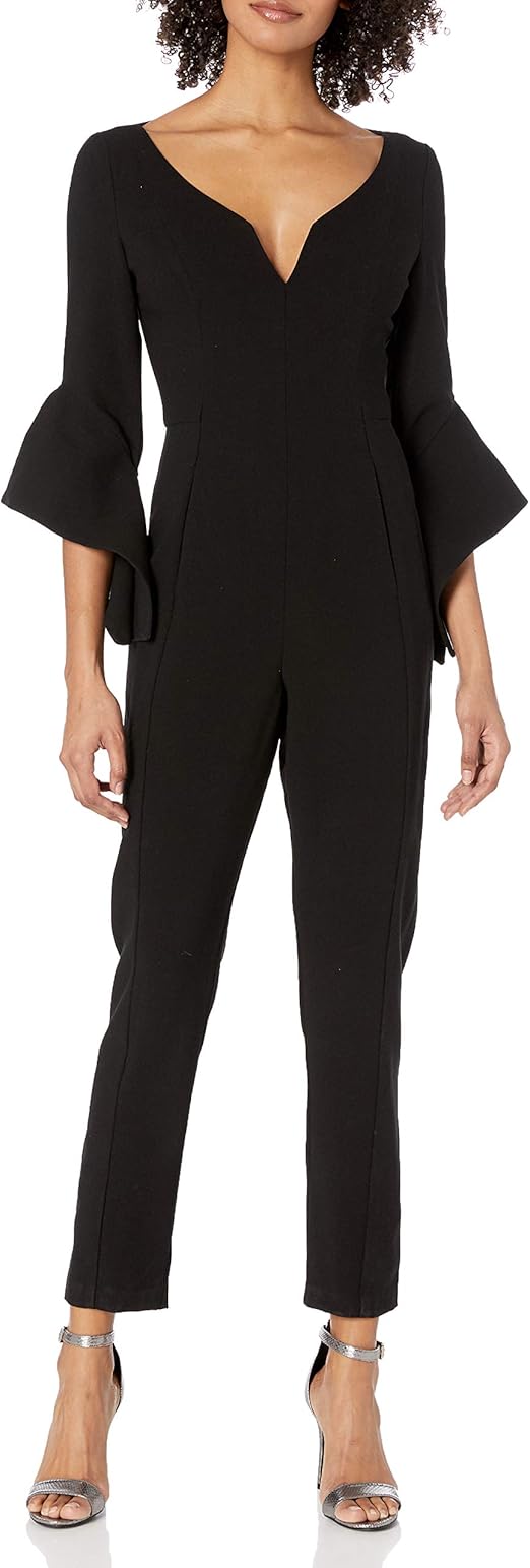 black halo peplum jumpsuit