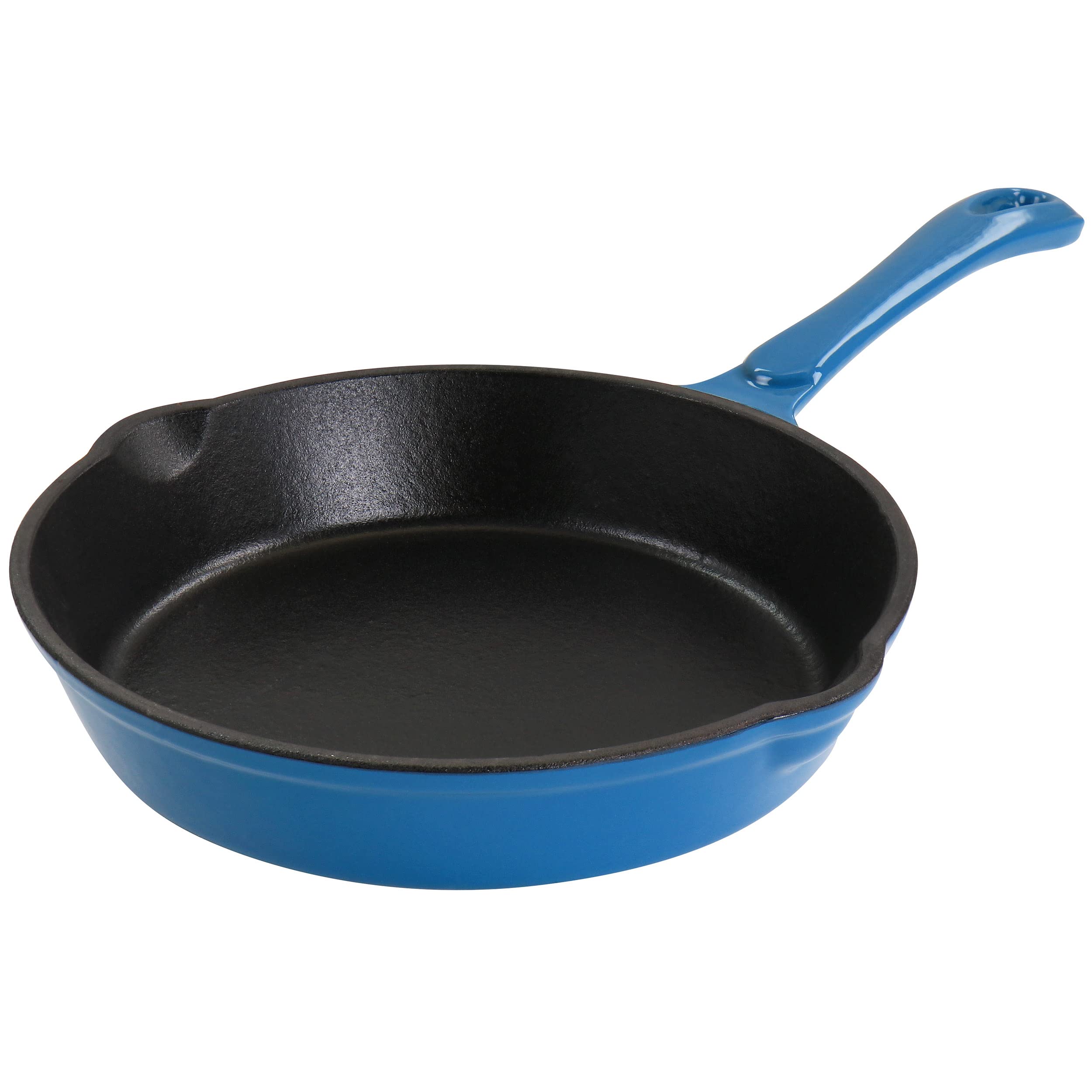 Photo 1 of MegaChef Enameled Round 8 Inch PreSeasoned Cast Iron Frying Pan in Turquoise (MCCE-8)