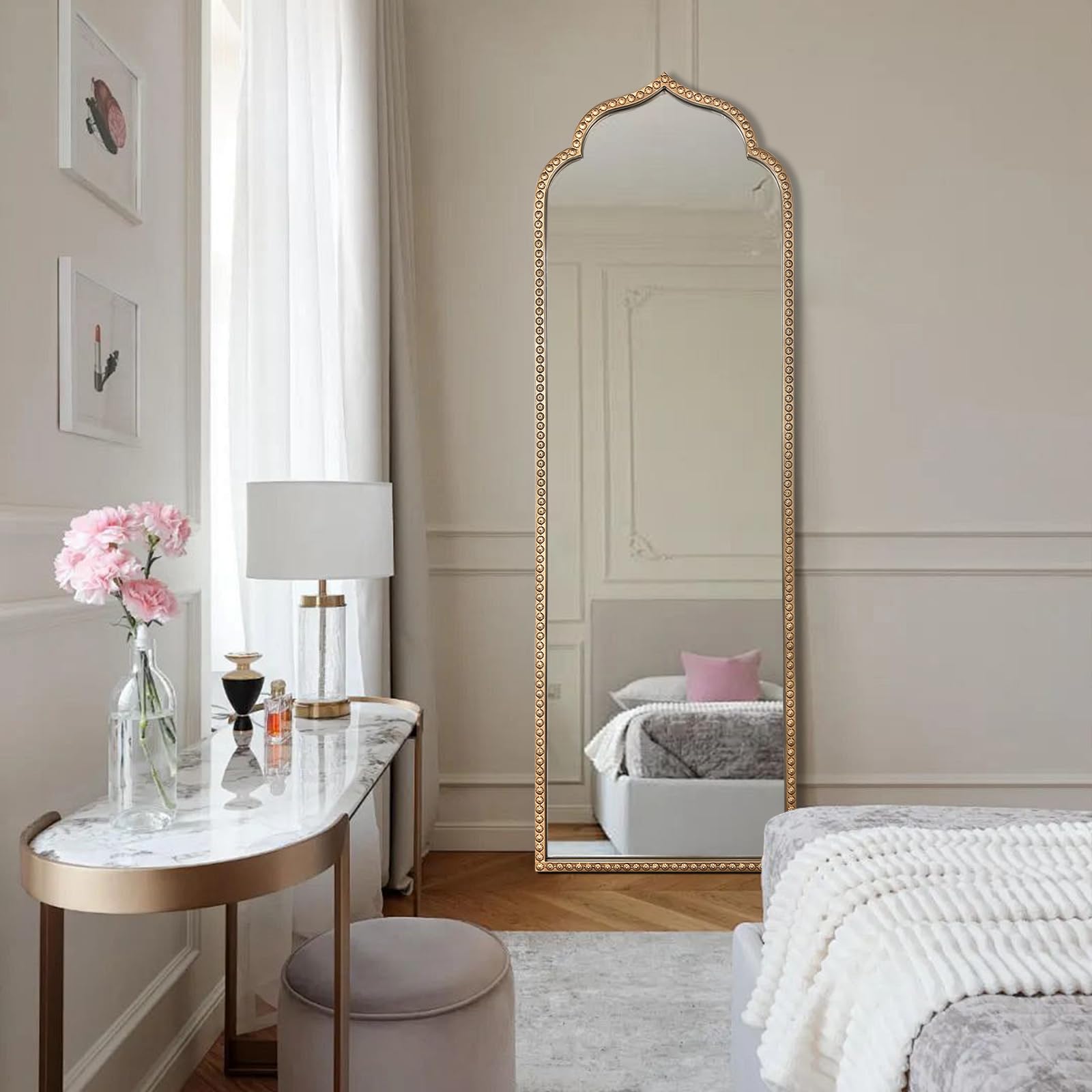 DAOYIJIAJU Large Gold Arched Mirror, 21