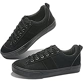 Obtaom Women's Canvas Sneakers Cute Lace up Fashion Sneaker Comfortable Skate Shoe for Lady Casual Tennis Flats