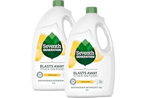 Seventh Generation Dishwasher Detergent Gel Lemon Scent 2 pack for sparkling dishes dishwasher soap 70 oz