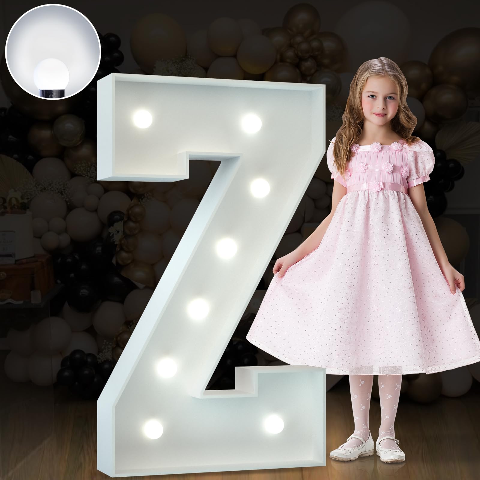 Photo 1 of Marquee Letters 3 Feet Tall Large Light Up Letters Baby Shower Decorations Wedding Engagement Proposal White Party Decorations Marry Me Sign Big Cardboard Backdrop Z