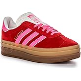 adidas Women's Gazelle Bold Gymnastics Shoes Sneaker, Collegiate Red/Lucid Pink, Size 8