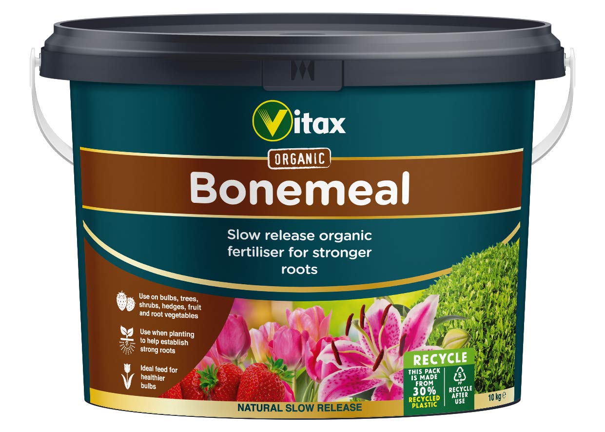 Vitax Bonemeal, Organic Fertiliser, Slow Release, Encourages Healthy Root Development, For All Plants, Vegetables And Fruit Trees- 10Kg Tub