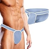 HASWECHYS Men's Sexy Micro Mesh Briefs Bulge Enhancing Ball Pouch Breathable Low Rise Skimpy Underwear