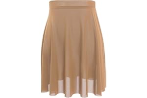 DanceDaily Adult Ballet Dance Skirt Women Soft Mesh Dance Skirts Pull on Elastic Waist Ballerina Clothing
