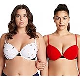 Curve Muse Women's Plus Size Add 1 and a Half Cup Push Up Underwire Bras