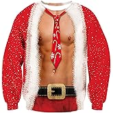 RAISEVERN Ugly Christmas Sweatshirts for Men Women Funny Pullover Sweaters for Xmas Holiday