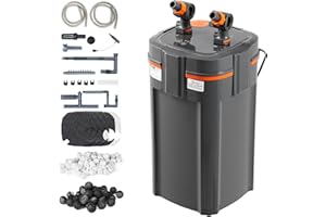 VEVOR Aquarium Filter 396GPH, 5-Stage Canister Filter 125-200 Gallon, Ultra-Quiet Internal Aquarium Filter with UV Protection, Submersible Power Filter with Multiple Function for Fish Tanks, 20W