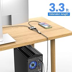 USB C to Triple USB Cable Splitter 3.3Ft,USB C Male