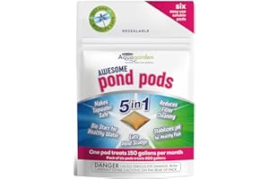 Pennington Aquagarden Awesome Pond Pods, Eats Pond Sludge, Makes Tapwater Safe, Reduces Filter Cleaning - 6 Pack,Brown