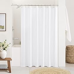 White Linen Shower Curtain Boho Shower Curtain for